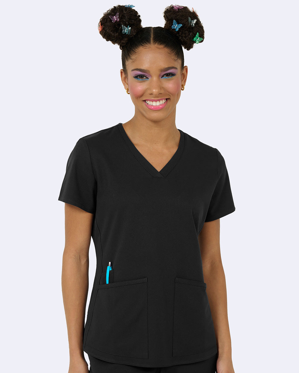 Zavate Studio 1165 Focus V-Neck Women's 2-Pocket STRETCH Scrub Top