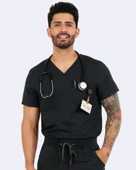Zavate Men’s 1 Pocket Trailblazer Scrub Top 1197 Black
