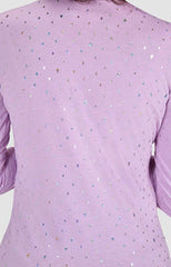 Koi Tessa Tee Lavender Iridescent Diamond Pattern Underscrub