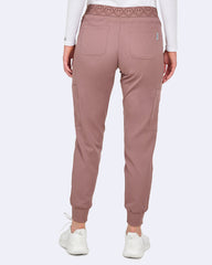 Zavate Ava Therese 3080 Women's 6-Pocket STRETCH Smile Face Elastic Waistband Cargo Jogger Scrub Pants Mocha