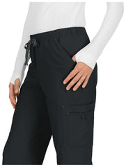 Koi Basics Holly Women's 8-Pocket Stretch Cargo Scrub Pants Black