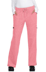 Koi Basics Holly Women's 8-Pocket Stretch Cargo Scrub Pants Heather Soft Pink