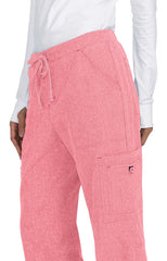Koi Basics Holly Women's 8-Pocket Stretch Cargo Scrub Pants Heather Soft Pink