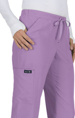 Koi Basics Holly Women's 8-Pocket Stretch Cargo Scrub Pants Lavendar Bloom
