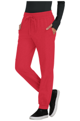 Koi Basics Gemma Women's 5-Pocket Stretch Jogger Heather Red