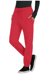 Koi Basics Gemma Women's 5-Pocket Stretch Jogger Heather Red