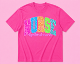 Neon Leopard Registered Nurse Credential Tee
