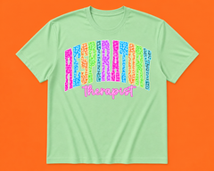 Neon Leopard Respiratory Therapist Credential Tee