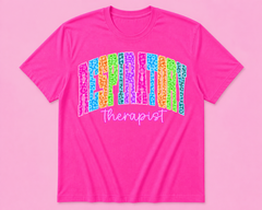 Neon Leopard Respiratory Therapist Credential Tee