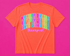 Neon Leopard Respiratory Therapist Credential Tee