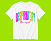 Neon Leopard Respiratory Therapist Credential Tee