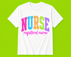 Neon Leopard Registered Nurse Credential Tee