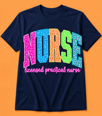 Neon Leopard Licensed Practical Nurse Tee