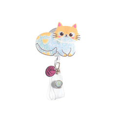 Outside the Box Glitter Cat Acrylic ID Badge Holder