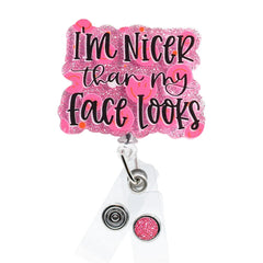 Outside the Box Glitterific Nicer Than My Face ID Badge Holder