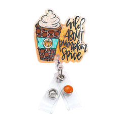 Outside the Box Glitterific Wild About Pumpkin Spice ID Badge Holder