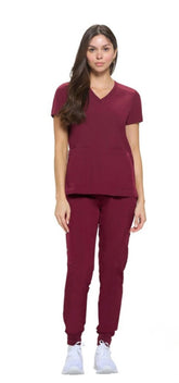 Natural Uniforms Women's 4 Pocket Ultra Cool Stretch Jogger Pants Burgundy