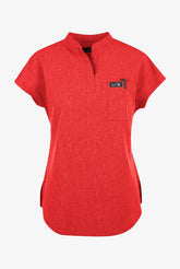 Koi Basics Ari Women's 1-Pocket Stretch Scrub Top Heather Red