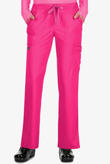 Koi Basics Holly Women's 8-Pocket Stretch Cargo Scrub Pants Flamingo Pink