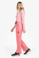 Koi Basics Holly Women's 8-Pocket Stretch Cargo Scrub Pants Heather Soft Pink