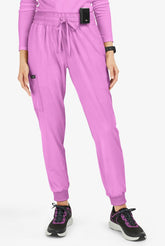 Koi Basics Gemma Women's 5-Pocket Stretch Jogger Lavendar Bloom