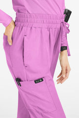 Koi Basics Gemma Women's 5-Pocket Stretch Jogger Lavendar Bloom