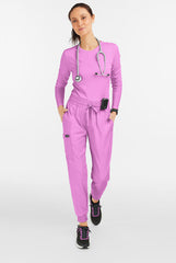 Koi Basics Gemma Women's 5-Pocket Stretch Jogger Lavendar Bloom