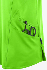 Zavate Ava Therese 1084 Ava Knit Back Women's 2-Pocket STRETCH Scrub Top Electric Green