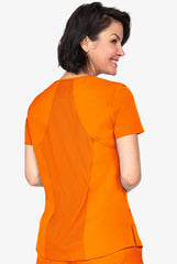 Zavate Ava Therese 1084 Ava Knit Back Women's 2-Pocket STRETCH Scrub Top Orange Glow