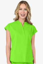 Zavate Ava Therese Piper Women's 2-Pocket STRETCH Scrub Top Electric Green