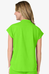Zavate Ava Therese Piper Women's 2-Pocket STRETCH Scrub Top Electric Green