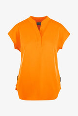 Zavate Ava Therese Piper Women's 2-Pocket STRETCH Scrub Top Orange Glow