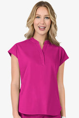 Zavate Ava Therese 1176 Piper Women's 2-Pocket STRETCH Scrub Top Razzmatazz