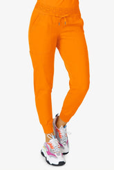 Zavate Ava Therese Women's 6-Pocket STRETCH Smile Face Elastic Waistband Cargo Jogger Scrub Pants