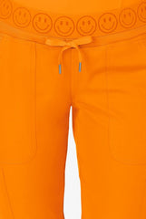 Zavate Ava Therese Women's 6-Pocket STRETCH Smile Face Elastic Waistband Cargo Jogger Scrub Pants