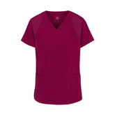 Natural Uniforms Women's Scrub Top 2 Pocket Ultra Cool Stretch Top Burgundy