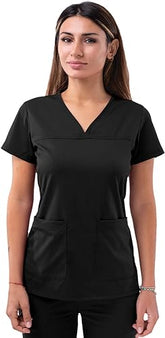 Adar Pro Women’s Sweetheart V-neck Scrub Top Black