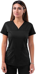 Adar Pro Women’s Sweetheart V-neck Scrub Top Black