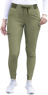 Adar Pro Women's Ultimate 4 Pocket Yoga Jogger Pant Heather Olive