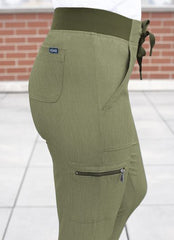 Adar Pro Women's Ultimate 4 Pocket Yoga Jogger Pant Heather Olive