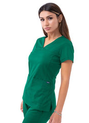 Adar Pro Women’s Sweetheart V-neck Scrub Top Hunter Green