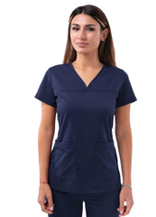 Adar Pro Women’s Sweetheart V-neck Scrub Top Navy Blue