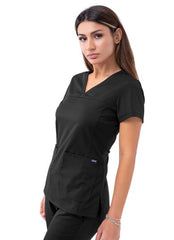 Adar Pro Women’s Sweetheart V-neck Scrub Top Black