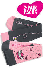 Betsey Johnson 2-pack Bumble Love Compression Socks