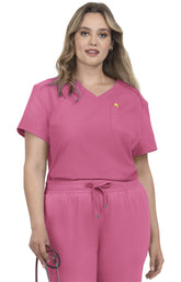 Koi Cureology Aura Women's 2-Pocket V-Neck Scrub Top Carnation Pink