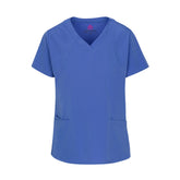Natural Uniforms Women's Scrub Top 2 Pocket Ultra Cool Stretch Top Ceil Blue