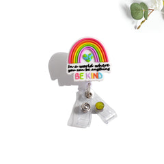 Outside the Box Jellies Be Kind Rainbow ID Badge Holder