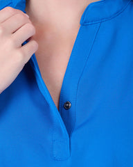 Zavate Ava Therese 1176 Piper Women's 2-Pocket STRETCH Scrub Top Royal