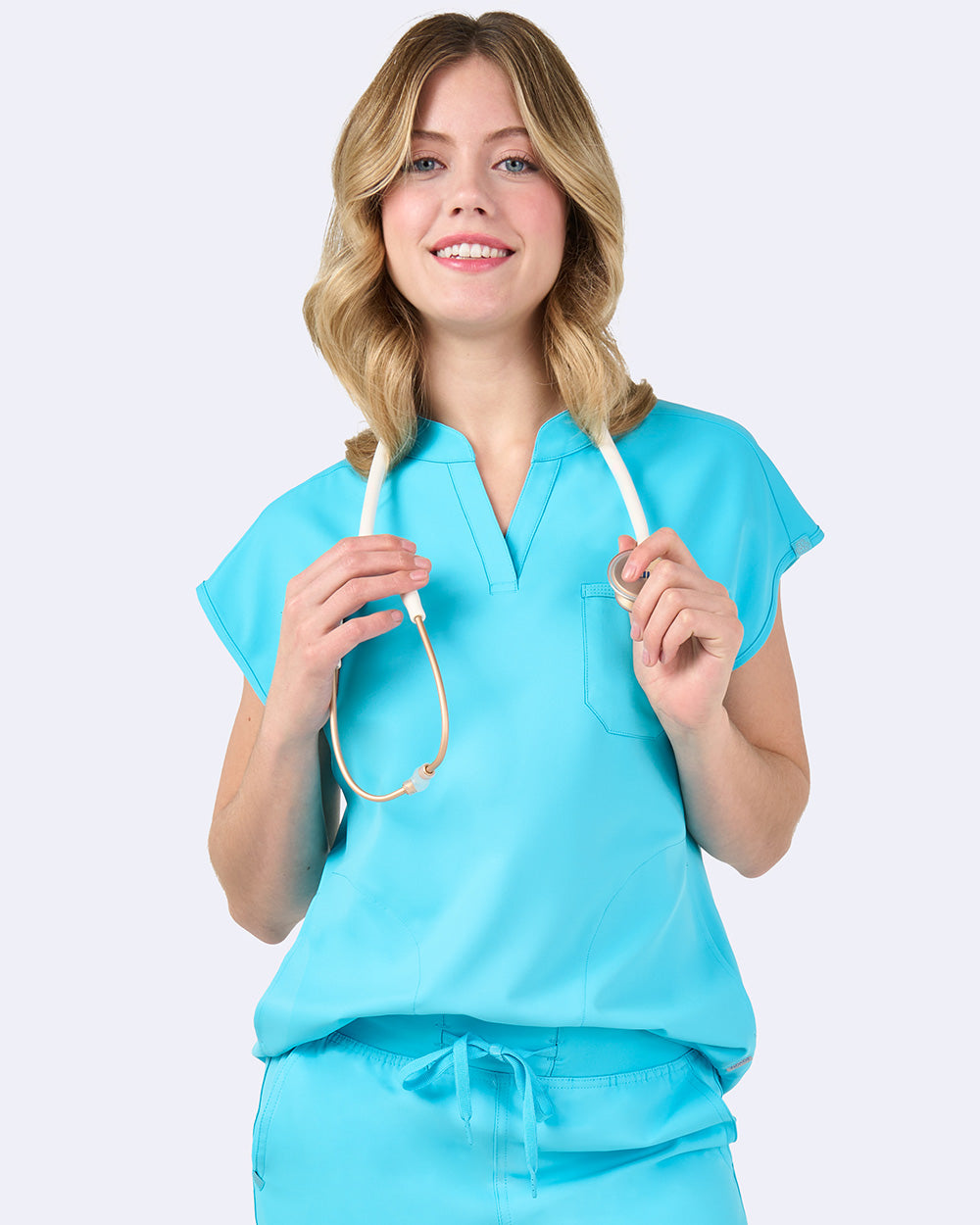 Zavate Women's 1189 1-Pocket STRETCH Dynamic Top Turquoise
