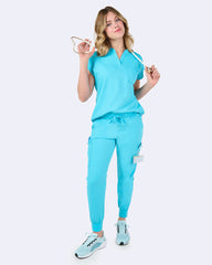 Zavate Women's 1189 1-Pocket STRETCH Dynamic Top Turquoise